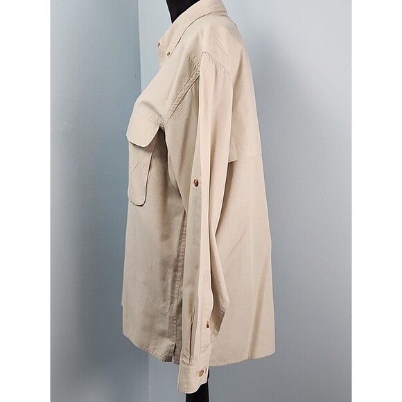 Orvis Mens Medium Long Sleeve Khaki Fishing Shirt Mesh Lined Vented Back - Picture 14 of 16